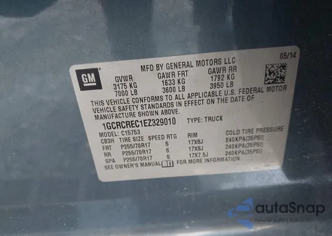 2014 Chevrolet Silverado 1500 1Lt z USA, uszkodzony, nr VIN 1GCRCREC1EZ329010